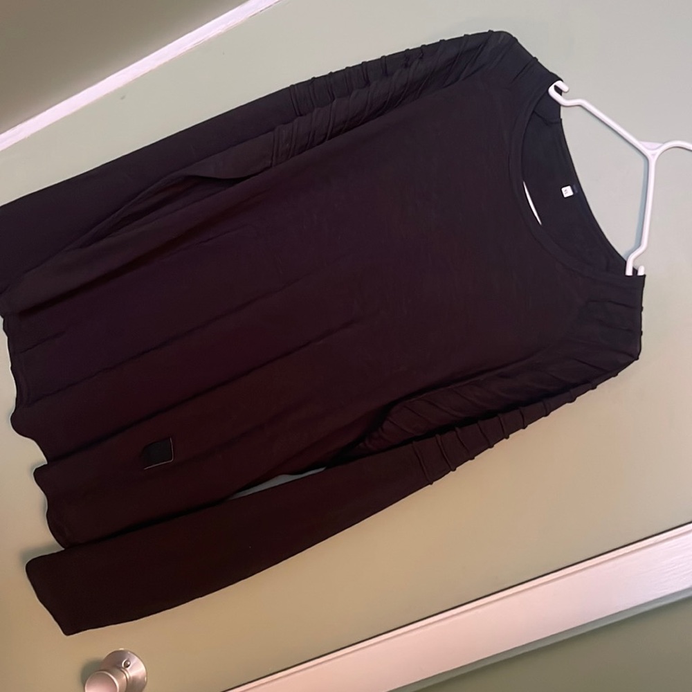 Black, thin, long sleeve shirt
